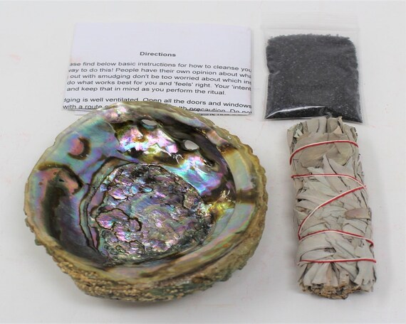 Smudge Kit Large Abalone Shell White Sage Smudge Stick Pack Etsy