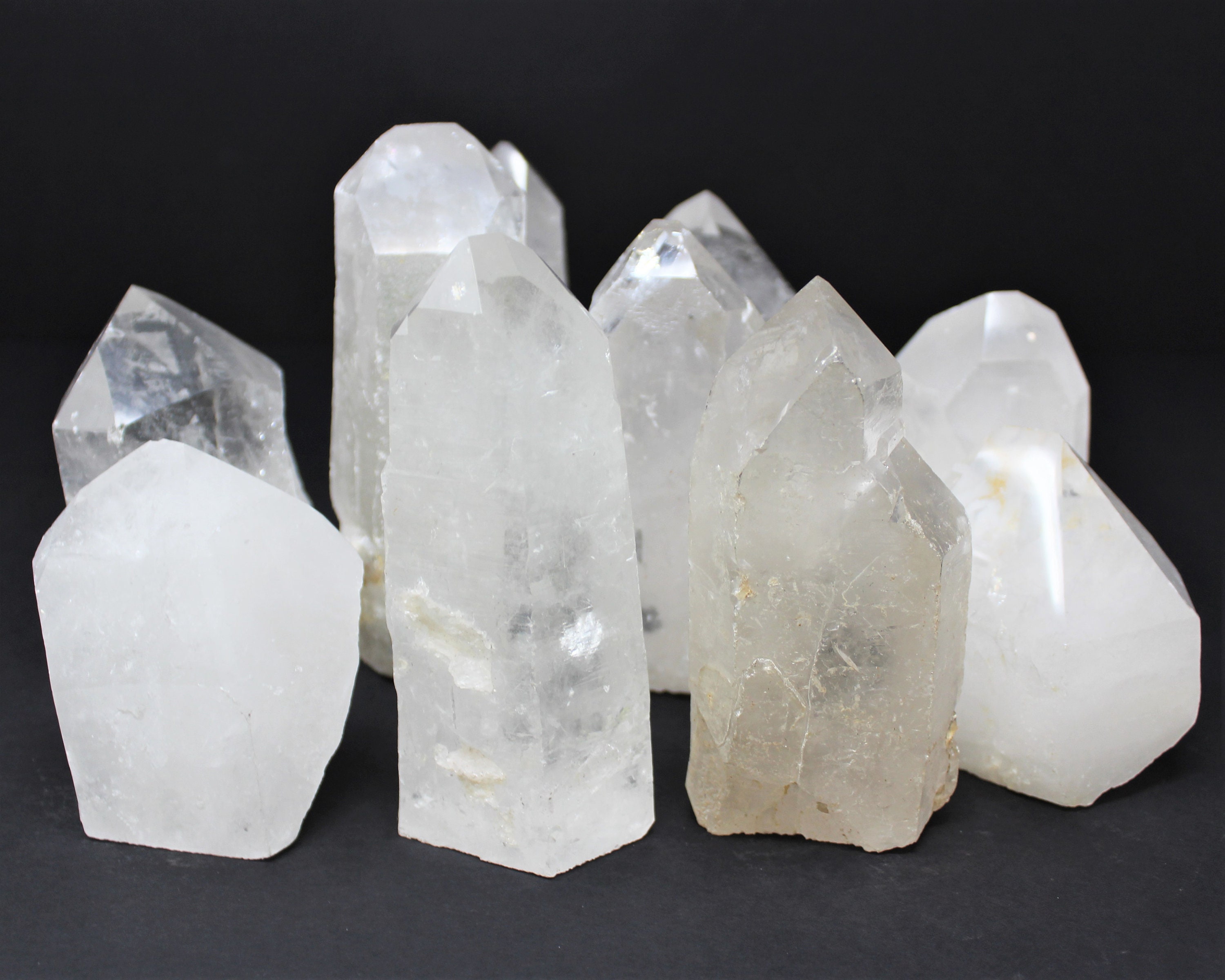 Quartz Crystal Point with Cut Base Free Standing Choose Size Etsy