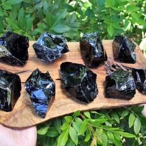 MASSIVE Rough Black Obsidian Natural Crystals: Choose Size, 3 12 Chunks 'A' Grade, Raw Black Obsidian Stones, Natural Obsidian Crystal image 10