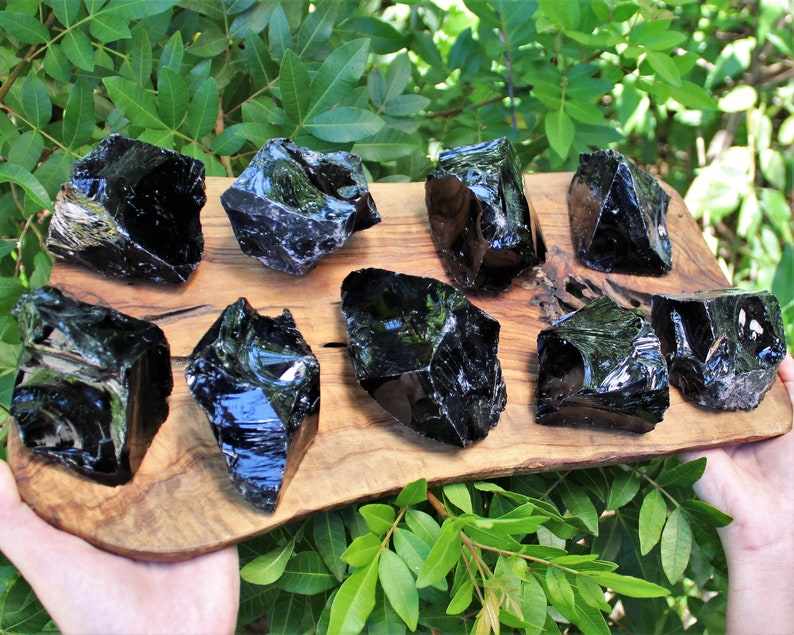 MASSIVE Rough Black Obsidian Natural Crystals: Choose Size, 3 12 Chunks 'A' Grade, Raw Black Obsidian Stones, Natural Obsidian Crystal image 10