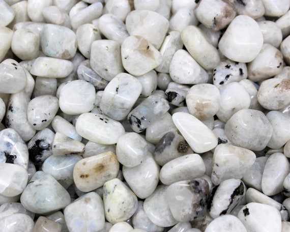 Rainbow Moonstone Tumbled Stones: Choose Ounces or lb Bulk Wholesale Lots (Premium Quality 'A' Grade)