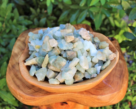 Aquamarine Rough Natural Crystal Chips, 0.5 - 1.25": Choose Ounces or lb Loose Wholesale Bulk Lots ('A' Grade, Raw Aquamarine)