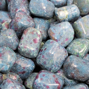 Ruby Kyanite Tumbled Stones: Choose Ounces or lb Bulk Wholesale Lots (Premium Quality &#39;A&#39; Grade, Tumbled Ruby Kyanite)