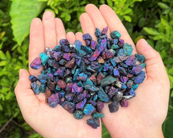 Chalcopyrite Rough Natural Crystal Chips - Loose Wholesale Bulk Lots ('A' Grade Raw Peacock Ore Gemstones)