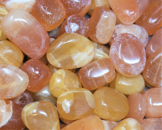 Honey Calcite Tumble Stones: Choose Ounces or lb Bulk Wholesale Lots (Premium Quality 'A' Grade)