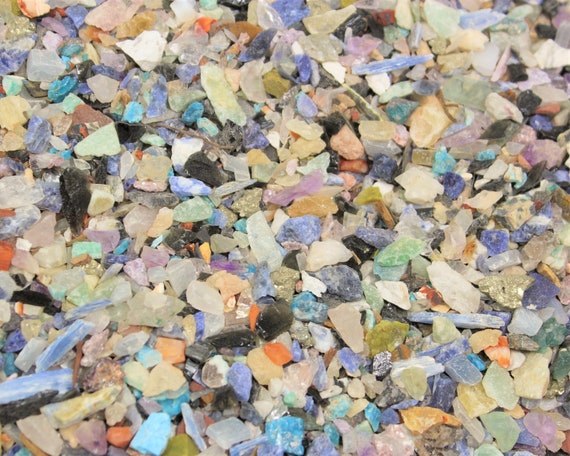 Crystal Sand: Tiny Raw Gemstones, Chips & Crystals 3 lb Bulk Lot (Natural Crafters Crystals, Mixed Rough Gemstone Pieces)