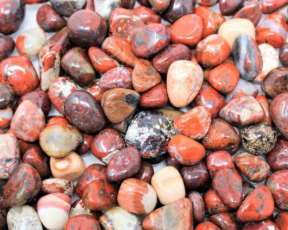 Brecciated Jasper Tumbled Stones: Choose Ounces or lb Bulk Wholesale Lots (Premium Quality 'A' Grade)