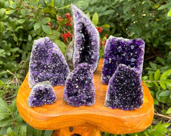 Amethyst Cut Base Clusters, "A" Quality Crystal Quartz Geodes: Choose Size (Beautiful Uruguayan Purple Amethyst Free Standing Crystals)