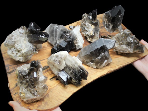 LARGE Smoky Quartz Crystal Clusters, CLEARANCE Quality - Choose Size ('B' Grade Natural Smokey Quartz From Brazil)