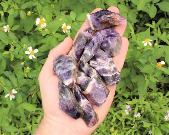 Chevron Amethyst Rough Crystals: Choose How Many Pieces ('A' Grade Premium Quality Banded Amethyst)