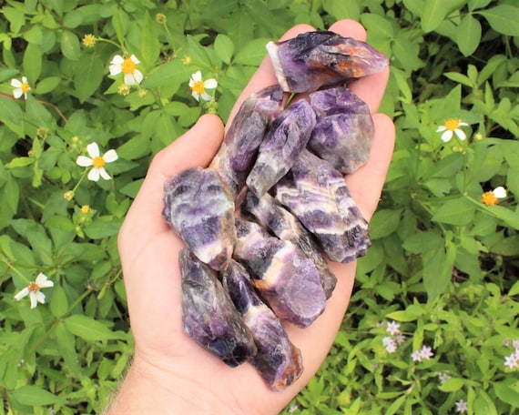 Rough Chevron Amethyst Premium Grade Crystals: Choose How Many Pieces (Banded Amethyst)