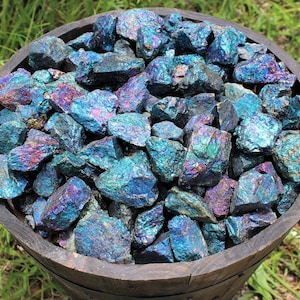 Chalcopyrite Raw Rough Stones, "A" Grade: Choose Ounces or lbs Wholesale Bulk Lots (Peacock Ore, Raw Chalcopyrite)