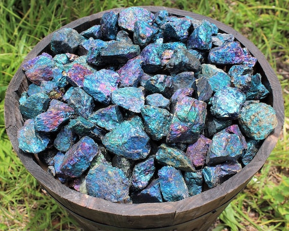 Chalcopyrite Raw Rough Stones, "A" Grade: Choose Ounces or lbs Wholesale Bulk Lots (Peacock Ore, Raw Chalcopyrite)