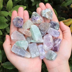 Fluorite Rough Natural Stones CLEARANCE: Choose How Many Pieces (&#39;B&#39; Grade Raw Rainbow Fluorite Crystals)