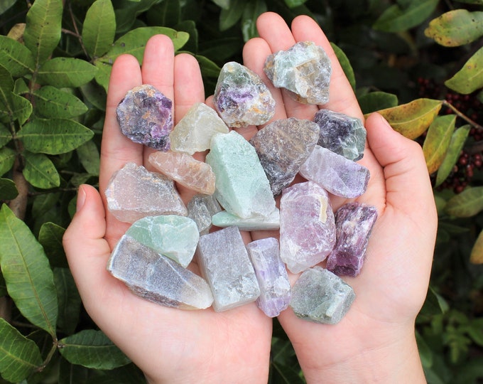 Fluorite Raw Natural Stones CLEARANCE: Choose How Many Pieces (Rainbow Fluorite 'B' Grade)