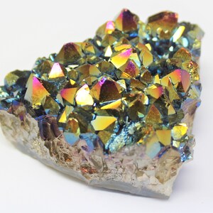 Rainbow Aura Amethyst Clusters, 'AAA' Grade Titanium Metallic Amethyst Crystals - Choose Size 画像 8