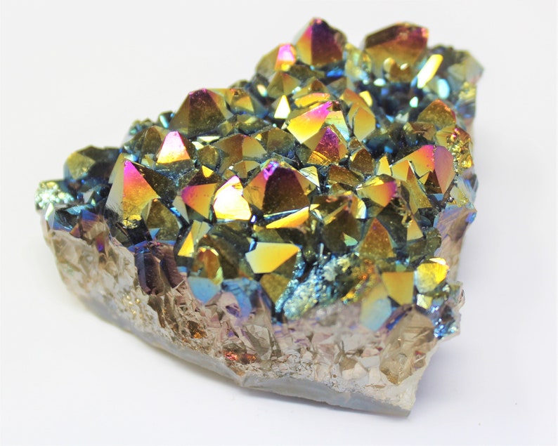 Rainbow Aura Amethyst Clusters, 'AAA' Grade Titanium Metallic Amethyst Crystals - Choose Size 画像 8