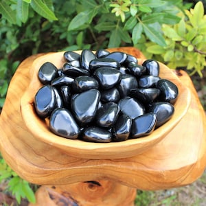 LARGE Shungite Tumbled Stones: Choose Ounces or lb Bulk Wholesale Lots