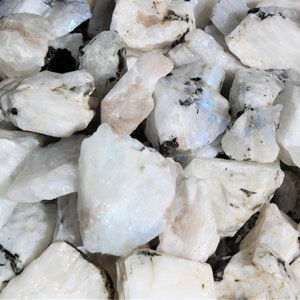 Rainbow Moonstone Natural Rough Gemstone Crystals: Choose How Many Pieces Premium Quality 'A' Grade image 4