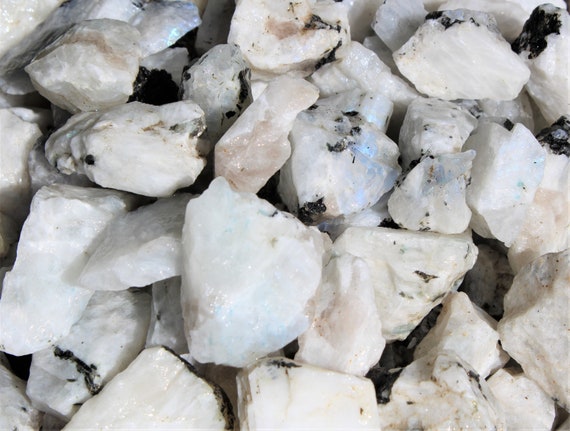 LARGE Rainbow Moonstone Natural Rough Crystals, 2 - 3": Choose Ounces or lb Bulk Wholesale Lots (Premium Quality Raw Rainbow Moonstone)