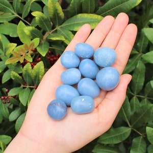 Angelite Tumbled Stones: Choose How Many Pieces (Premium Quality &#39;A&#39; Grade)
