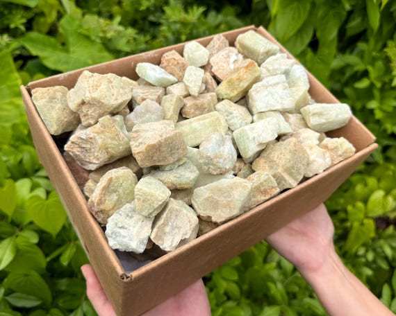 Wholesale Aquamarine Rough Box - 20 lbs of CRAZY CHEAP Natural Raw Aquamarine Crystals