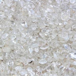 Clear Quartz Semi Tumbled Gemstone Mini Chips 3 8 mm: Choose Ounces or lb Loose Wholesale Bulk Lots 'AAA' Grade, Clear Quartz Chips image 4