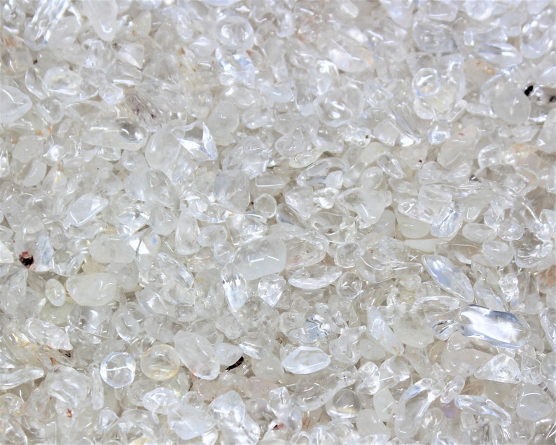 Clear Quartz Semi Tumbled Gemstone Mini Chips 3 8 mm: Choose Ounces or lb Loose Wholesale Bulk Lots 'AAA' Grade, Clear Quartz Chips image 4