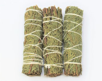 3 Pack Cedar Smudge 4" Sticks Bundles (Fresh Premium Quality Sage Bundles For Purifying, Cleansing & Blessing)
