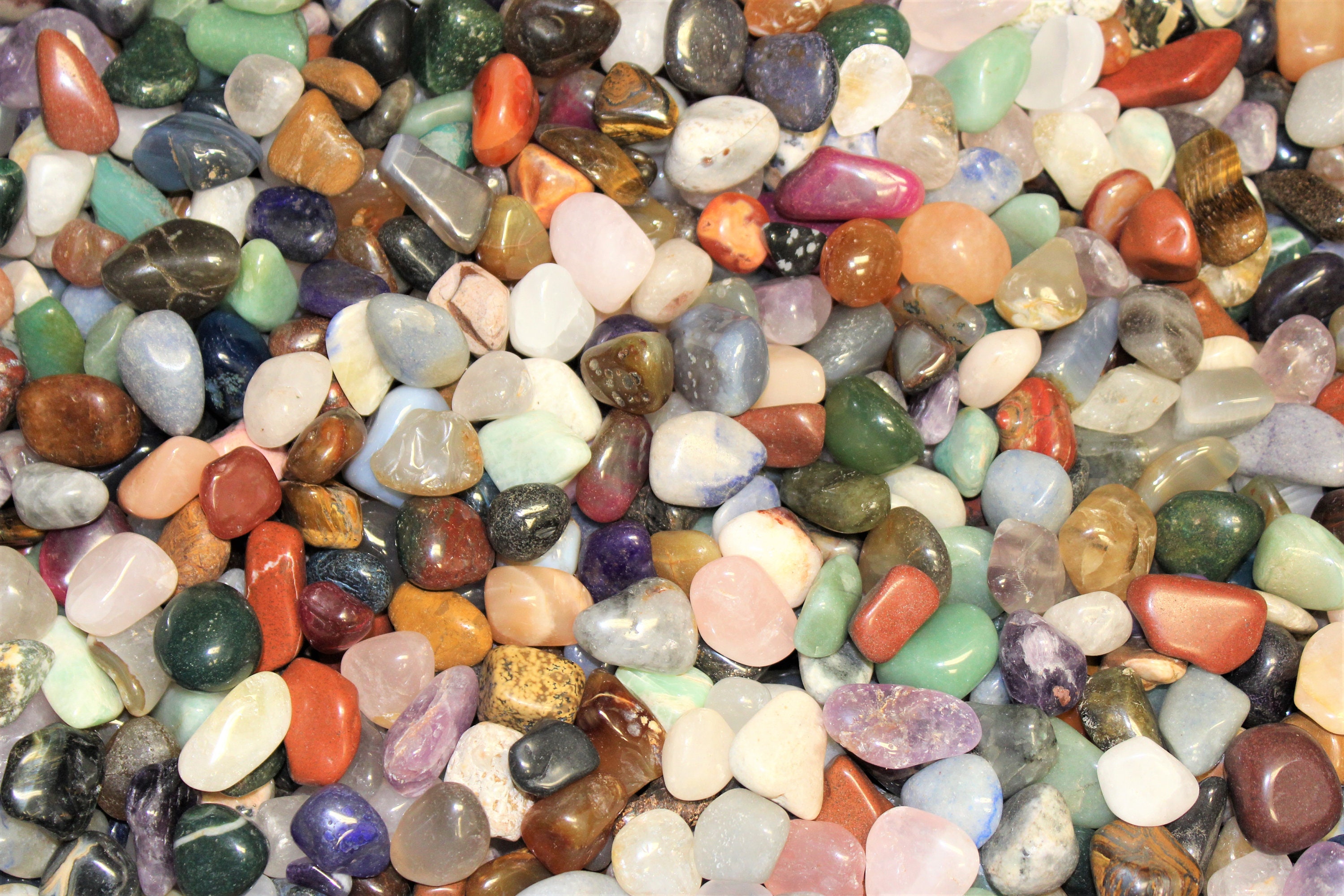 Assorted Mixed Tumbled Stones MEDIUM 3 Lb Wholesale Bulk Lot 