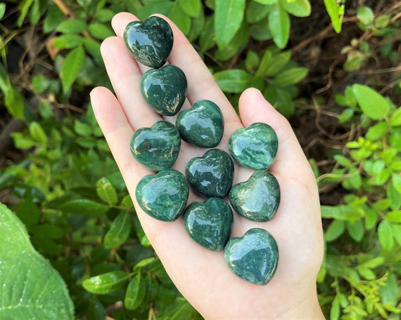 African Bloodstone Heart 1" - Chose How Many ('A' Grade Premium Quality Bloodstone Crystal Hearts)