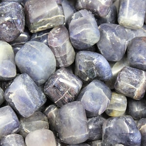 Iolite Tumbled Stones: Choose Ounces or lb Bulk Wholesale Lots (Premium Quality 'A' Grade)