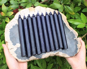 Black Taper Candles, LARGE 6" Candles: Choose How Many Bulk Wholesale Lots