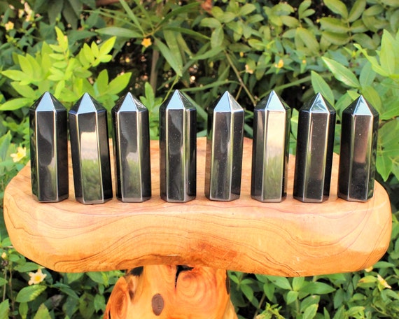 Hematite Generator, 2.5" - 3" ('A' Grade Premium Quality Polished Hematite Tower, 6-Sided Hematite Obelisk)