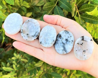 Rainbow Moonstone Worry Stone - Choose How Many (Smooth Polished Palm Stone, Gemstone Pocket Stone)
