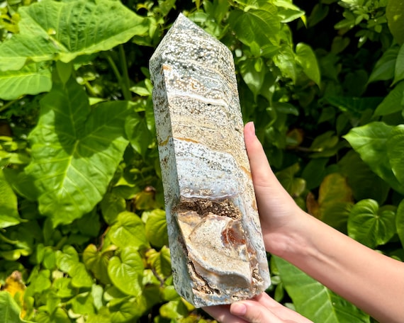 MASSIVE Ocean Jasper Tower - EXACT SPECIMEN Shown (Premium Quality Natural Ocean Jasper Crystal Obelisk, Home Decor, OJ2)