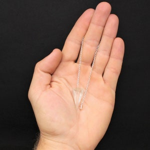 Clear Quartz Pendulum, Faceted with Chain Crystal Pendulum, Dowsing, Divination image 4