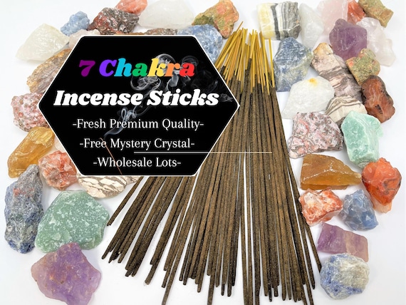 7 CHAKRA Incense Sticks + FREE Mystery Crystal: Choose How Many (Wholesale Bulk Lots)