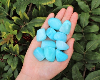 Blue Aragonite Tumbled Stones: Choose How Many Pieces