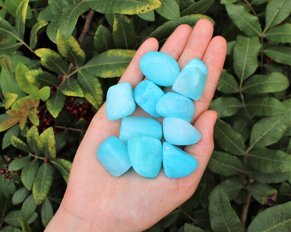 Blue Aragonite Tumbled Stones: Choose How Many Pieces (Premium Quality 'A' Grade)