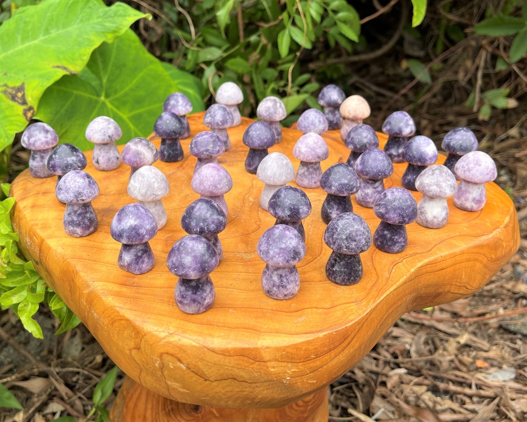 Lepidolite Crystal Mushrooms, 1.5 Tall & Chunky Choose How Many