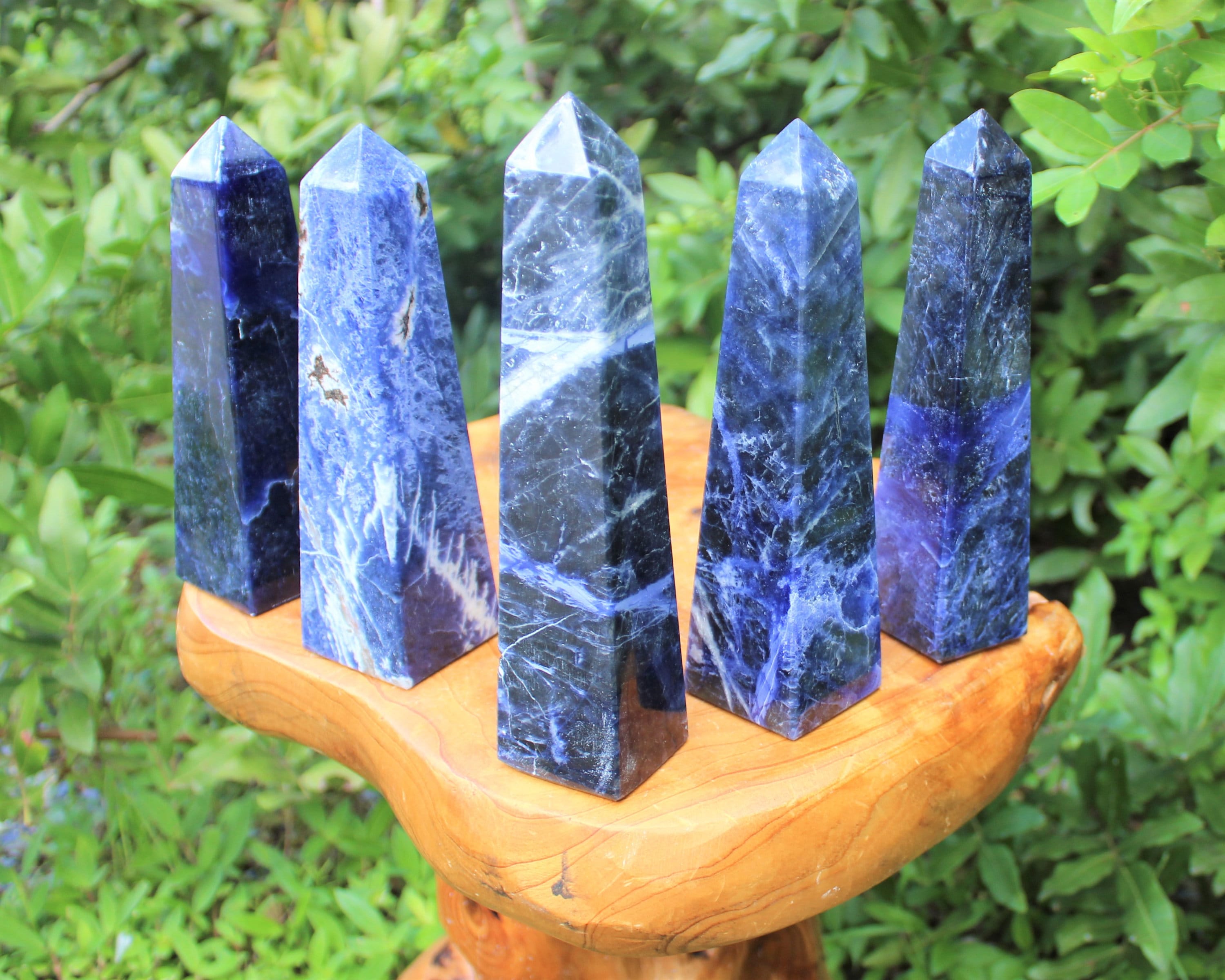 Jumbo Sodalite Obelisk, 4Sided Choose Size ( 'AAA' Grade, Sodalite