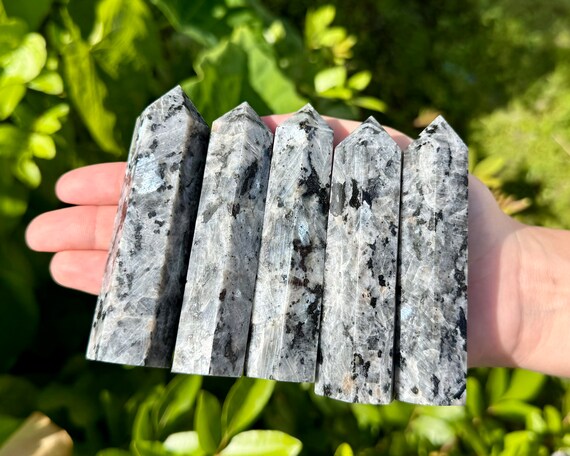 Larvikite Obelisk, 3 - 4" ('AAA' Grade 6-Sided Larvikite Crystal Tower, Home Decor)
