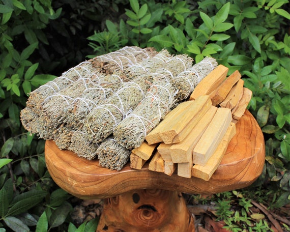 20 Palo Santo Wood & 20 Blue Sage Smudge Sticks (40 Pack Wholesale Bulk Lot, Smudge Bundle)