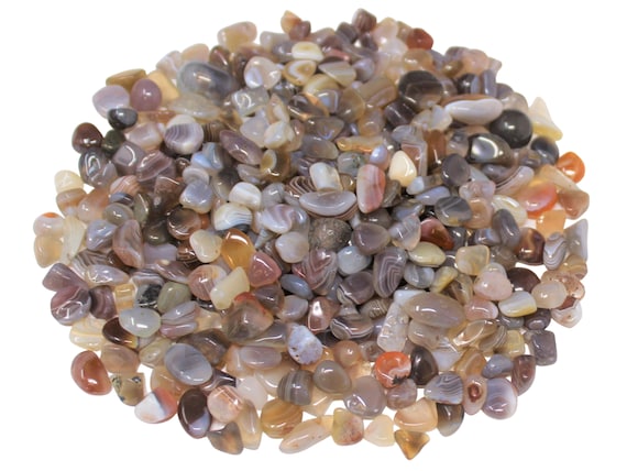 Botswana Agate Semi Tumbled Gemstone Mini Chips 5 - 15 mm: Choose Ounces or lb Loose Wholesale Bulk Lots ('A' Grade, Botswana Agate Chips)