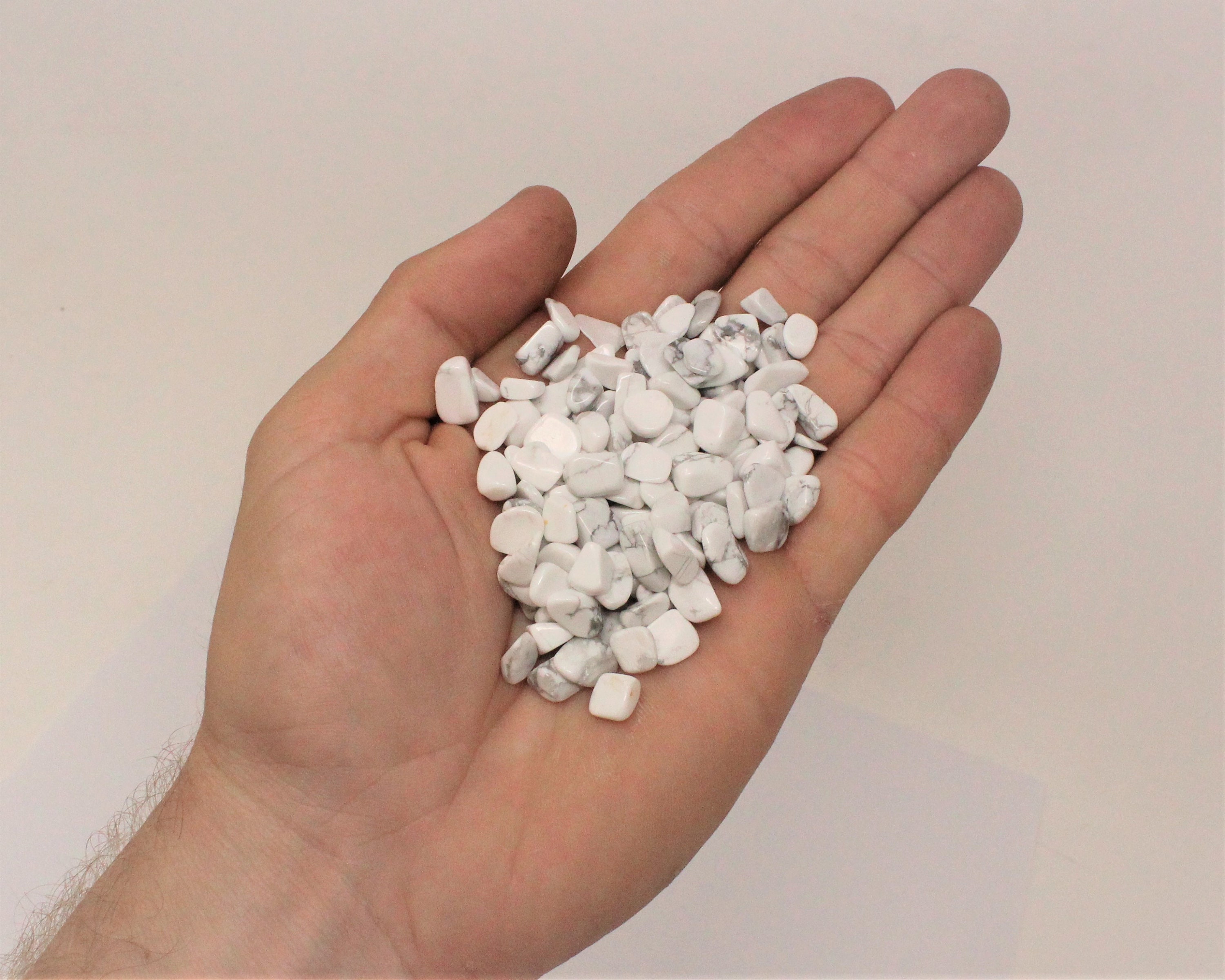 White Howlite Semi Tumbled Gemstone Mini Chips 5 8 mm