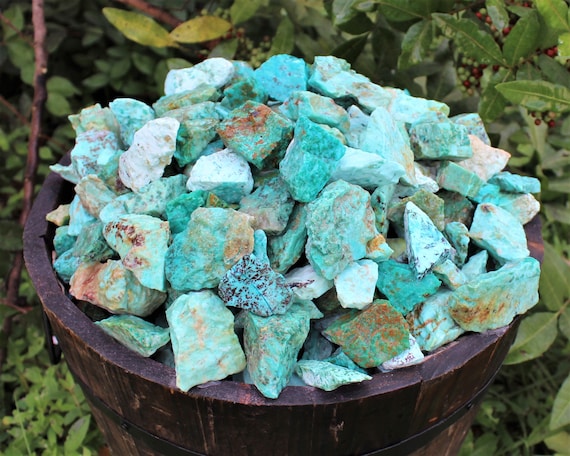 Turquoise Rough Natural Gemstones: Choose Ounces or lb Bulk Wholesale Lots (Premium Quality 'A' Grade, Peru)