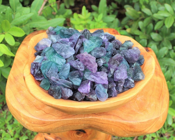 Fluorite Natural Rough Chips, 0.5 - 1.25": Choose Ounces or lb Wholesale Bulk Lots ('AAA' Grade Rainbow Fluorite, Raw Fluorite Chips)