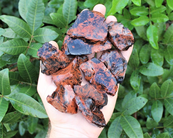 Rough Mahogany Obsidian Natural Stones: Choose How Many Pieces (Premium Quality 'A' Grade, Raw Mahogany Obsidian Crystals)
