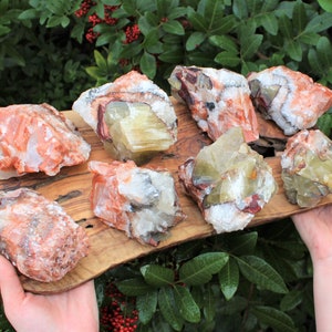 JUMBO Rough Tri-Colored Calcite Natural Stones: Choose Size ('A' Grade Tri Color Calcite Crystals)